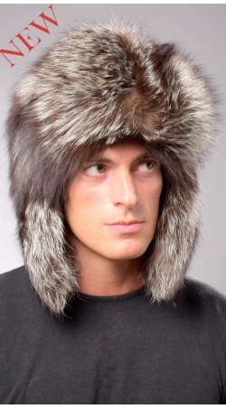 Cappello in volpe argentata stile russo - uomo